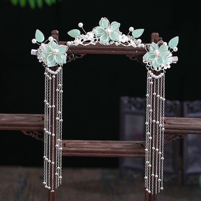 New Hanfu Hair Crown Antique Hairpin Headdress Set
