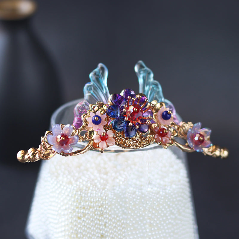 Hanfu Headdress Full Set of Hairpins Ancient Wind Stepping Hair Crown