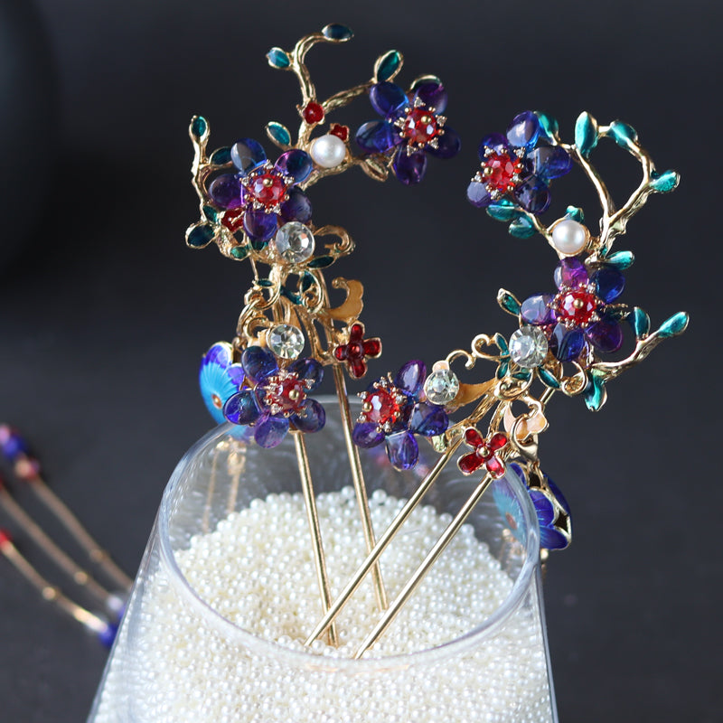 Hanfu Headdress Full Set of Hairpins Ancient Wind Stepping Hair Crown