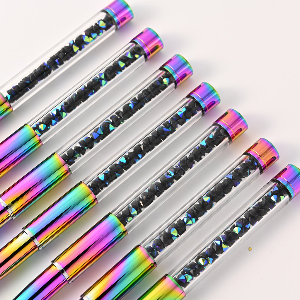 Colorful Gradient Rhinestone Mink Hair Nail Brush