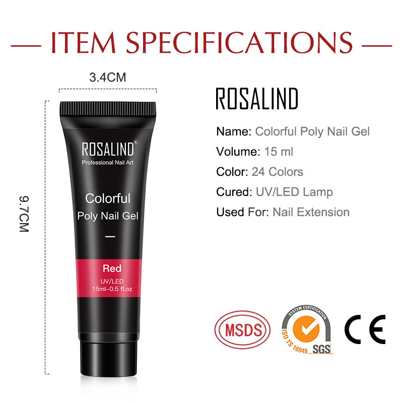Rosalind Crystal Extension Hose With 15ML Paper-free Nail Quick Extension Fluid