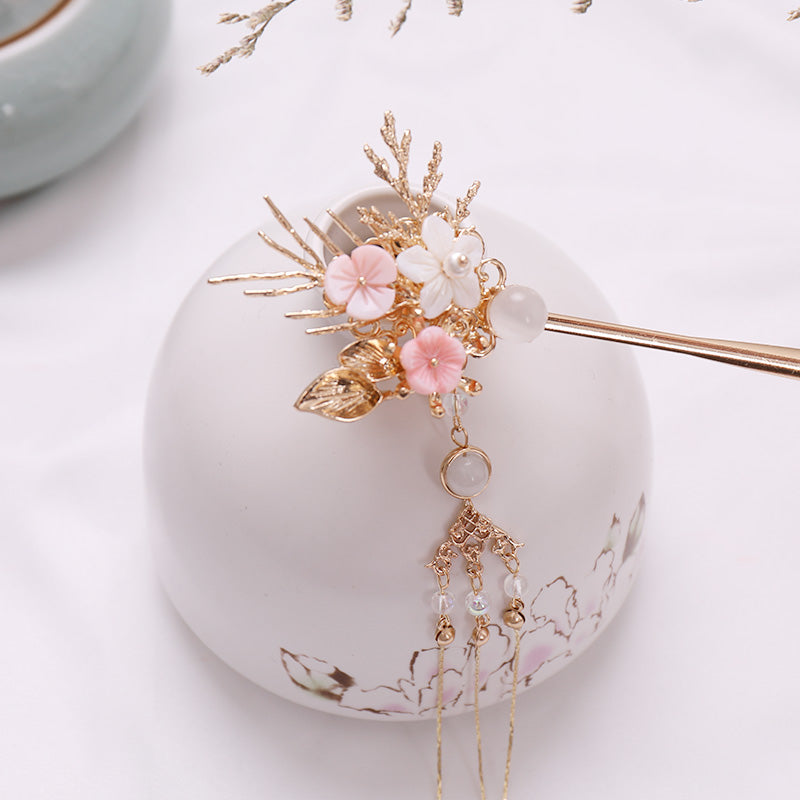 FORSEVEN Women Girls Hanfu Step Shake Headdress Ancient