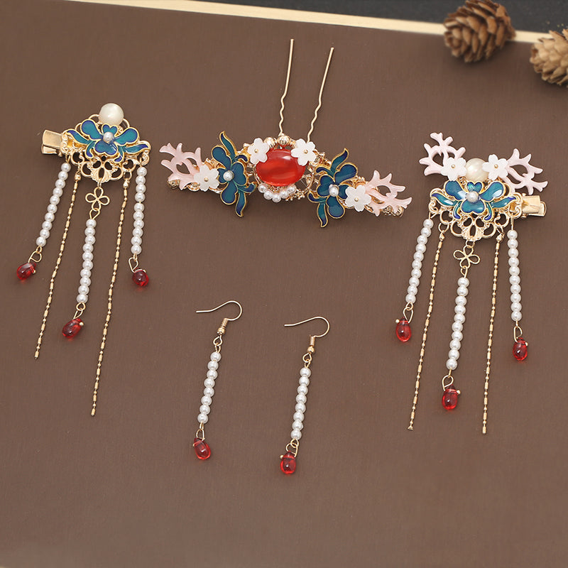 Antique Hanfu Tassel Hairpin Set Accessories