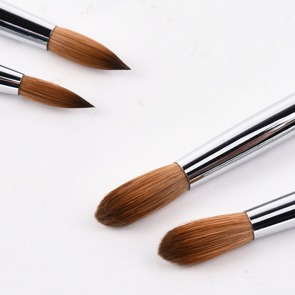 Multi-Specification Mink Hair Manicure Brush Flat Head Nail Polish Glue Painted Phototherapy Pen