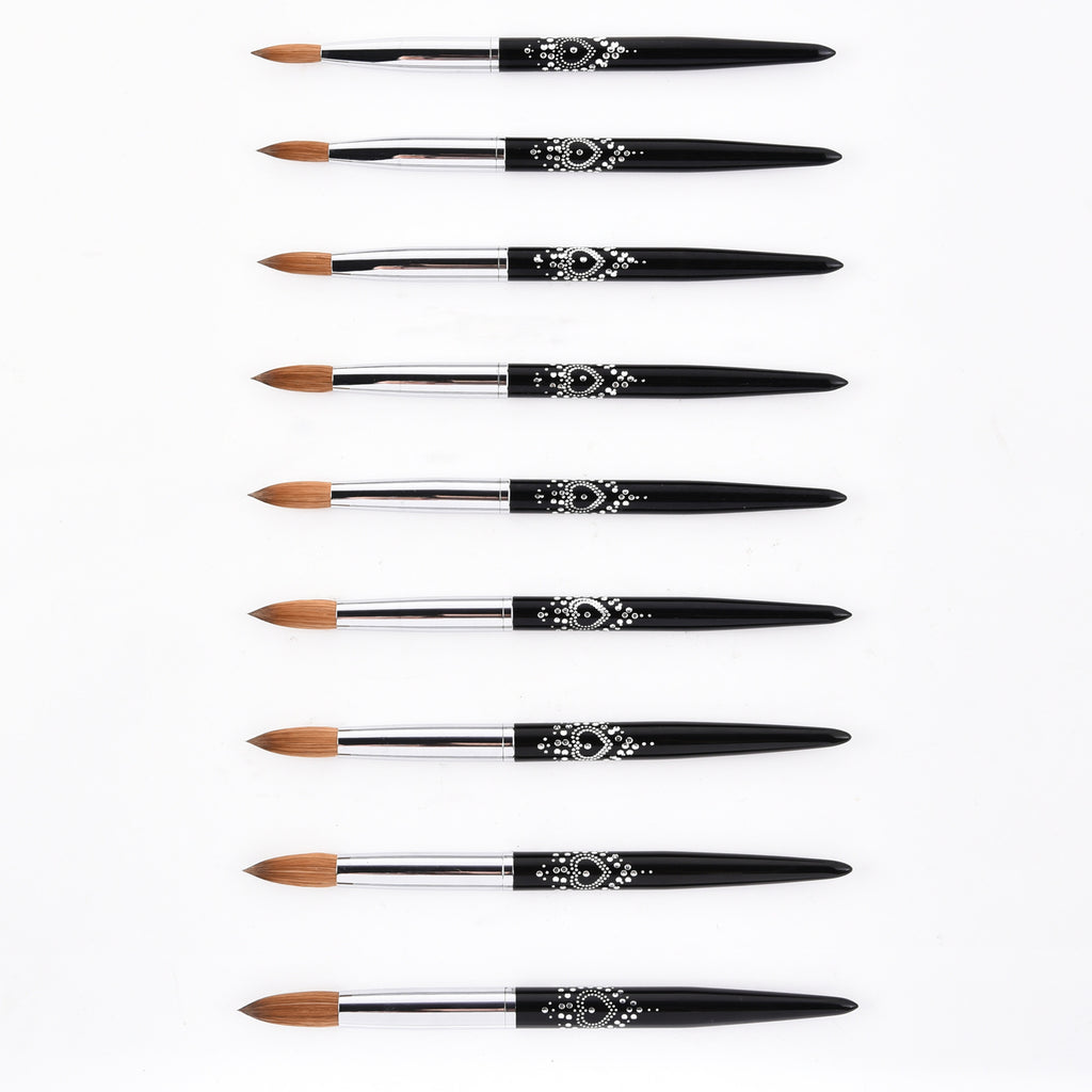 Multi-Specification Mink Hair Manicure Brush Flat Head Nail Polish Glue Painted Phototherapy Pen