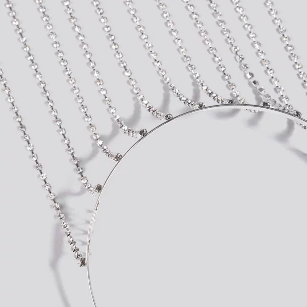 Fashion Tassel Headband Hair Hoop Rhinestone Jewelry for Women