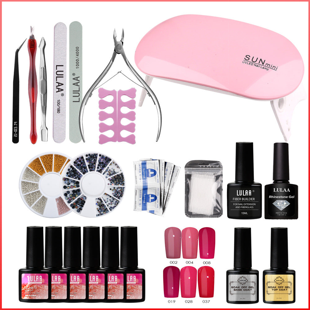 Lulaa Polishing Strip Phototherapy Lamp Nail Polish Set