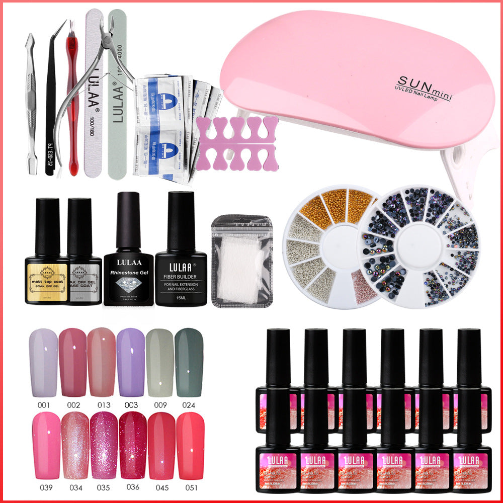 Lulaa Polishing Strip Phototherapy Lamp Nail Polish Set