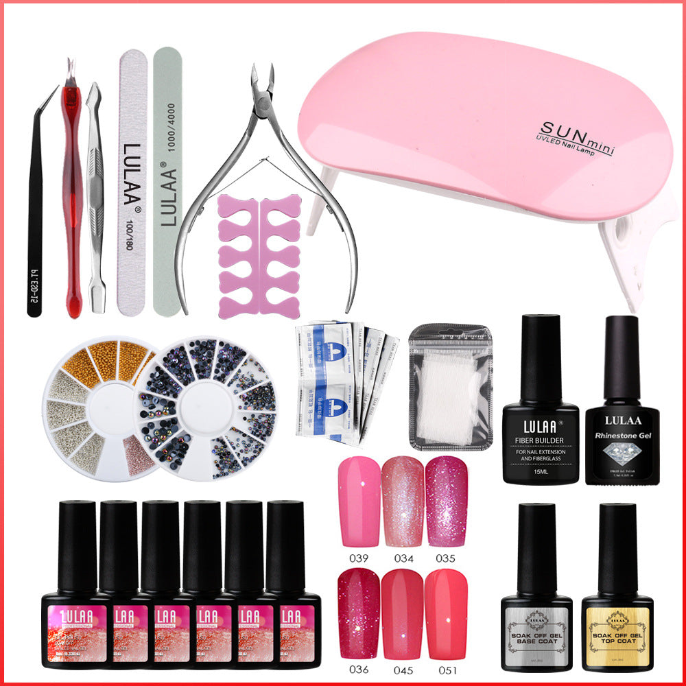 Lulaa Polishing Strip Phototherapy Lamp Nail Polish Set