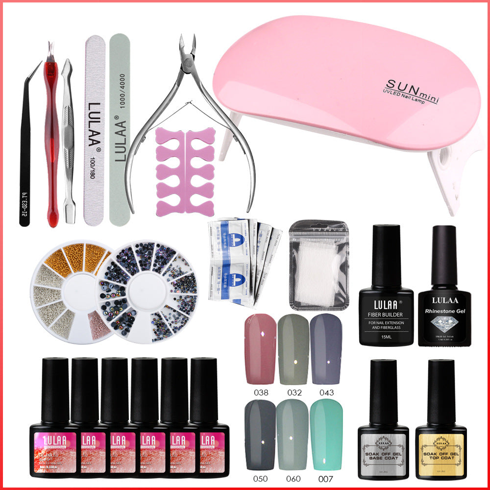 Lulaa Polishing Strip Phototherapy Lamp Nail Polish Set