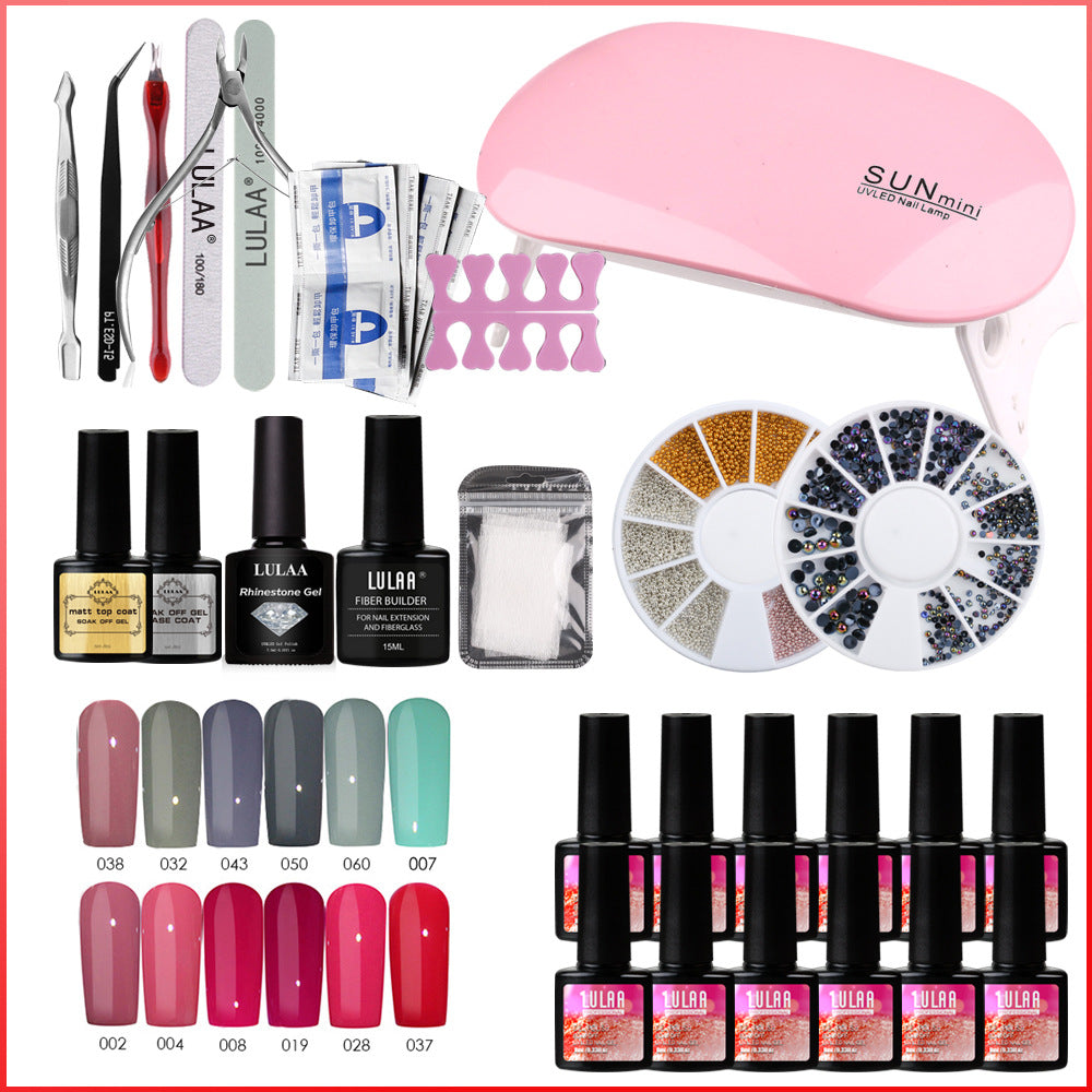 Lulaa Polishing Strip Phototherapy Lamp Nail Polish Set