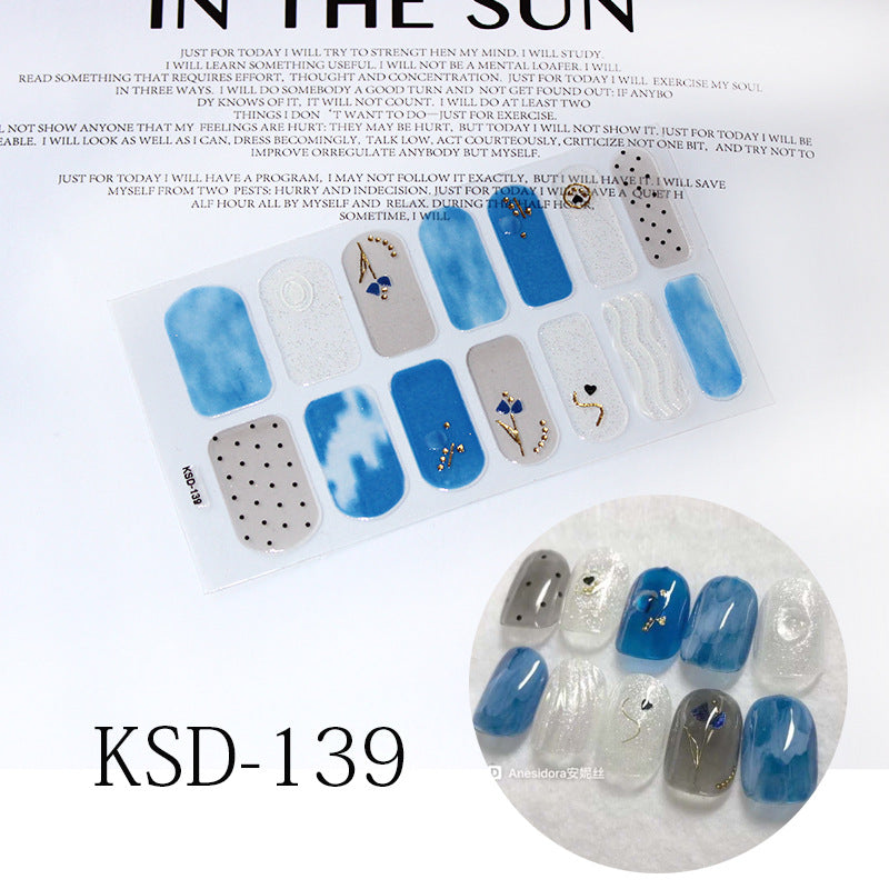 KSD Gradient Nail Sticker 3D Fluorescent Color Nail Polish Film