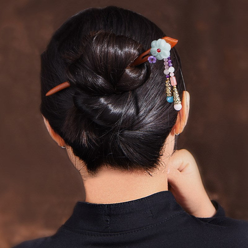 Retro Fashion Red Sandalwood Hair Accessory