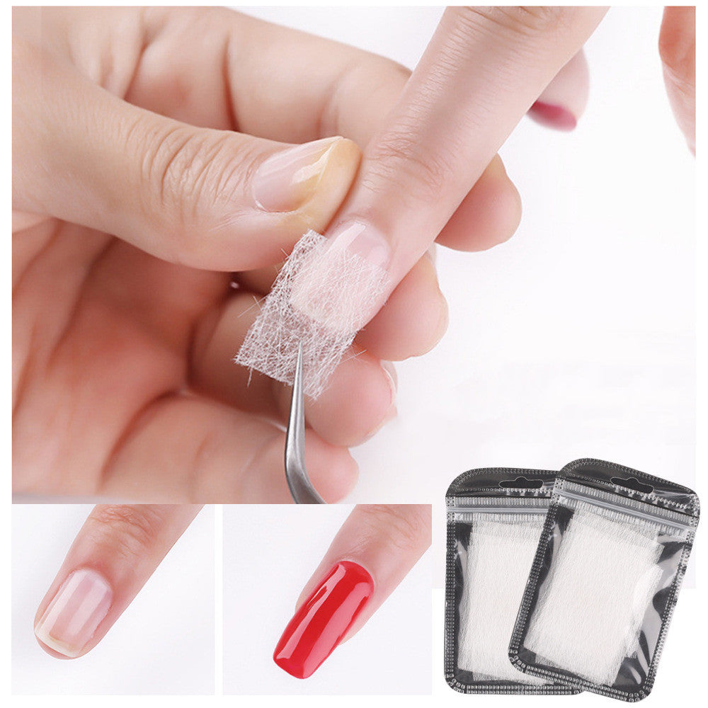Lulaa Cross-Border New Style Nail Extension Fiber Sheet False Nail Extension Glue Natural Anti-Cracking Fiber Silk Fiber Silk Paperless Support
