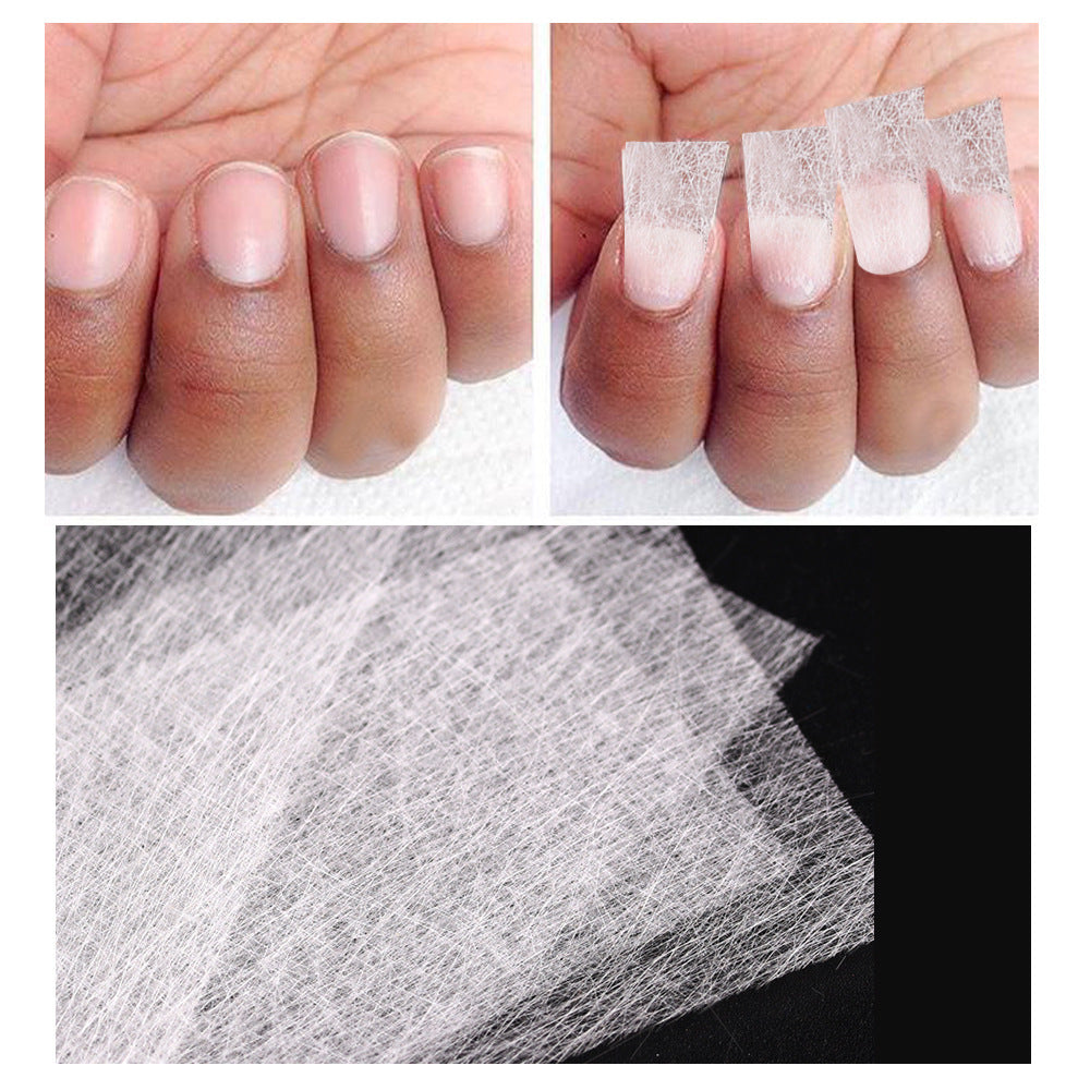 Lulaa Cross-Border New Style Nail Extension Fiber Sheet False Nail Extension Glue Natural Anti-Cracking Fiber Silk Fiber Silk Paperless Support