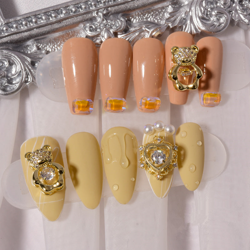 Miss Dairy Nail Art Zircon Smart Bear Three-dimensional Nail Jewelry