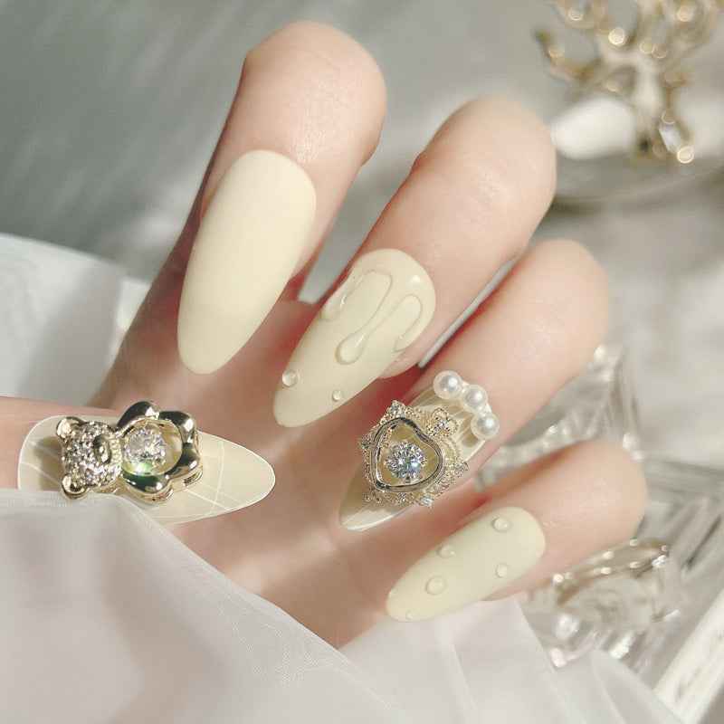 Miss Dairy Nail Art Zircon Smart Bear Three-dimensional Nail Jewelry