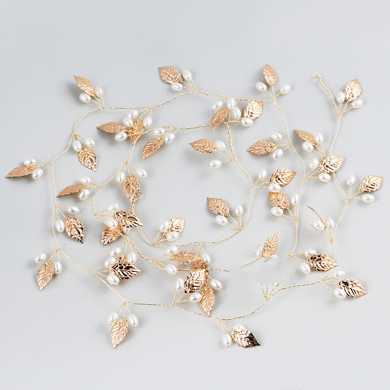 Bridal Headgear Golden Leaves European And American Wedding Headband