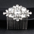 Alloy Hair Comb Insert Comb Exquisite Square Glass Rhinestone Bridal Hair Comb