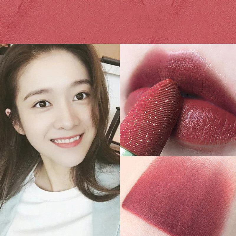 Star Small Gold Diamond Wire Velvet Mat Matte Mouth Red Makeup Long-Lasting Moisturizing