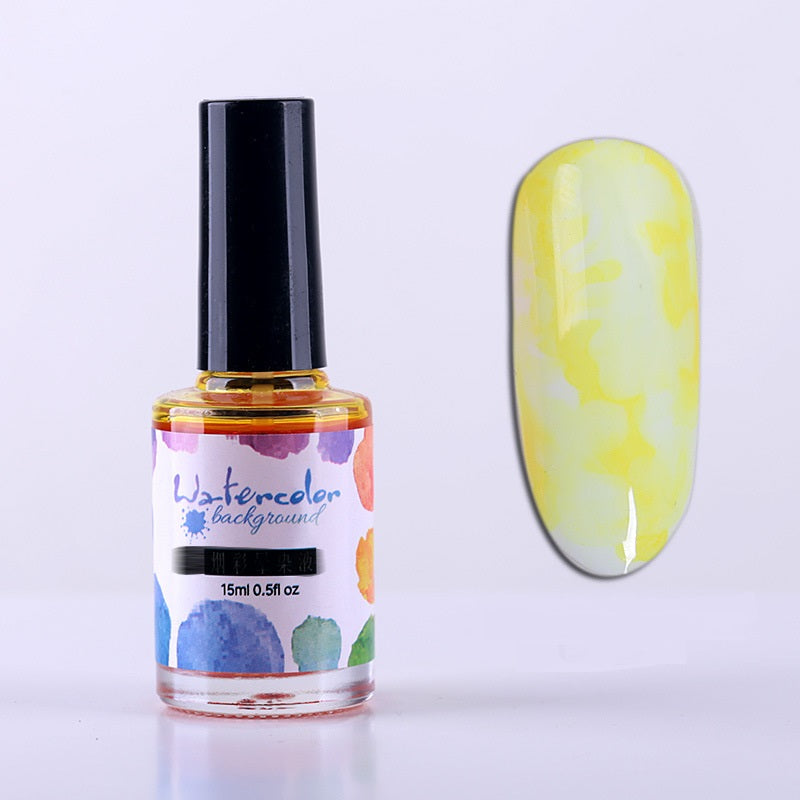 Watercolor Nail Polish Glue Ink Smoke Color Sands Blooming Liquid Bubble Marble Gradient Nail Art