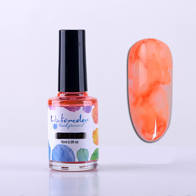 Watercolor Nail Polish Glue Ink Smoke Color Sands Blooming Liquid Bubble Marble Gradient Nail Art