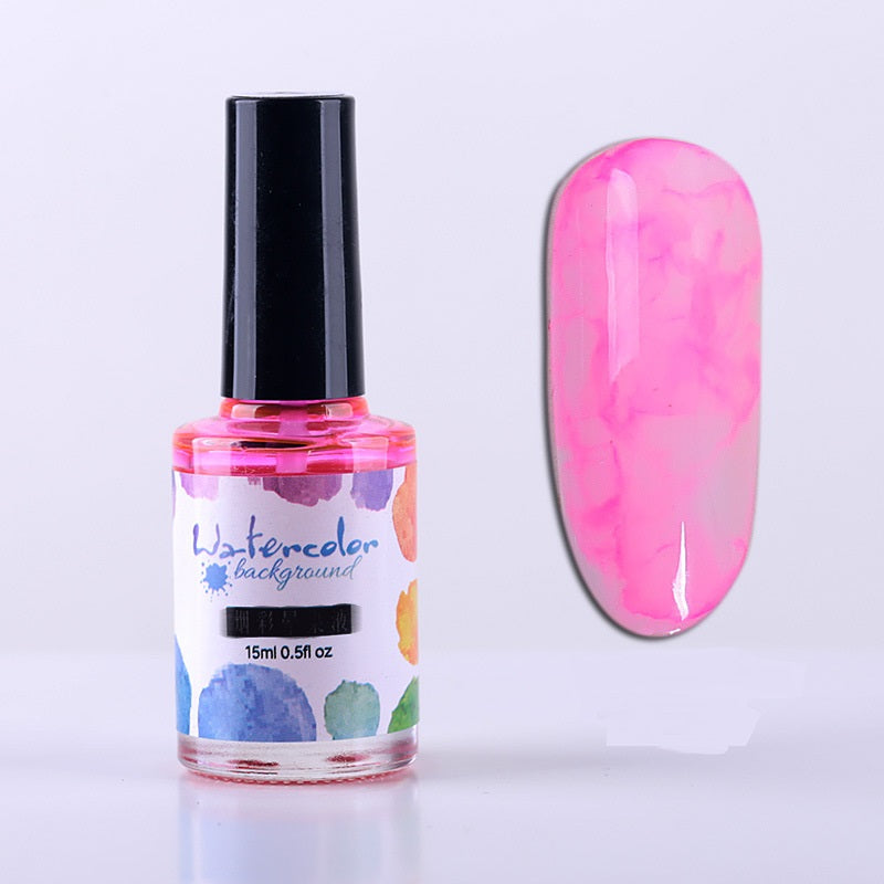 Watercolor Nail Polish Glue Ink Smoke Color Sands Blooming Liquid Bubble Marble Gradient Nail Art
