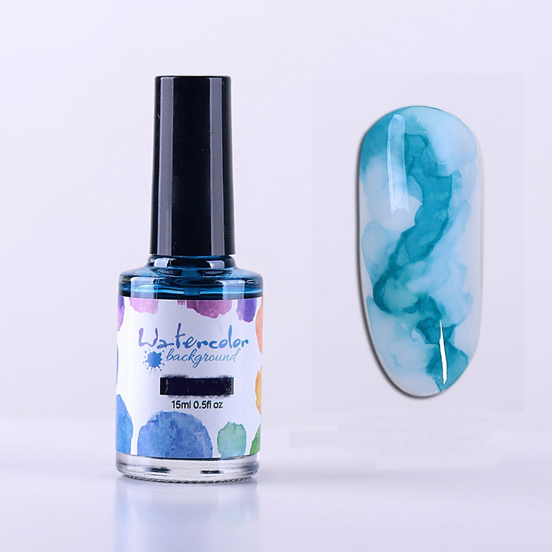 Watercolor Nail Polish Glue Ink Smoke Color Sands Blooming Liquid Bubble Marble Gradient Nail Art