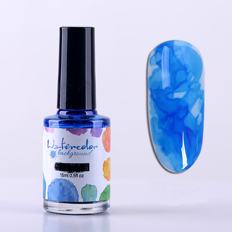 Watercolor Nail Polish Glue Ink Smoke Color Sands Blooming Liquid Bubble Marble Gradient Nail Art