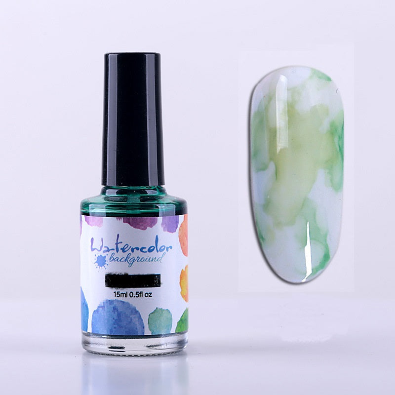 Watercolor Nail Polish Glue Ink Smoke Color Sands Blooming Liquid Bubble Marble Gradient Nail Art