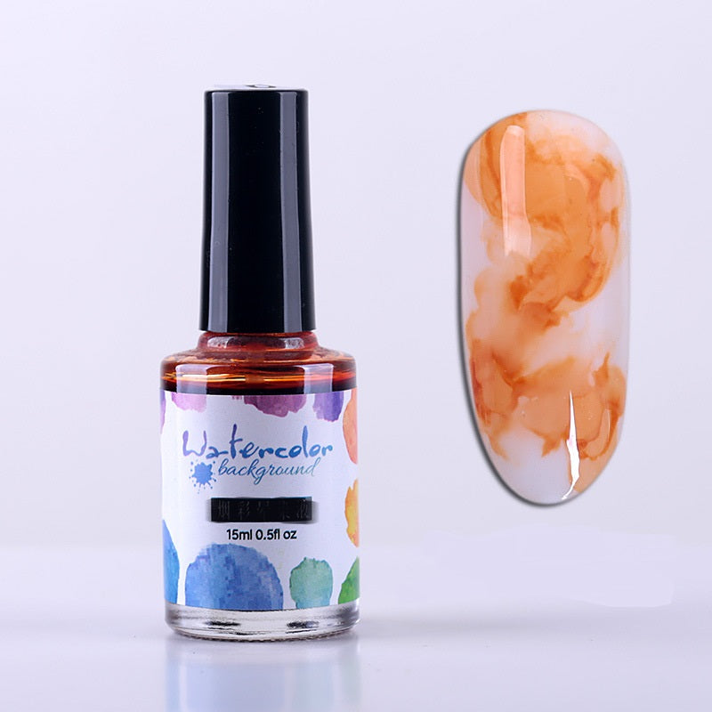 Watercolor Nail Polish Glue Ink Smoke Color Sands Blooming Liquid Bubble Marble Gradient Nail Art