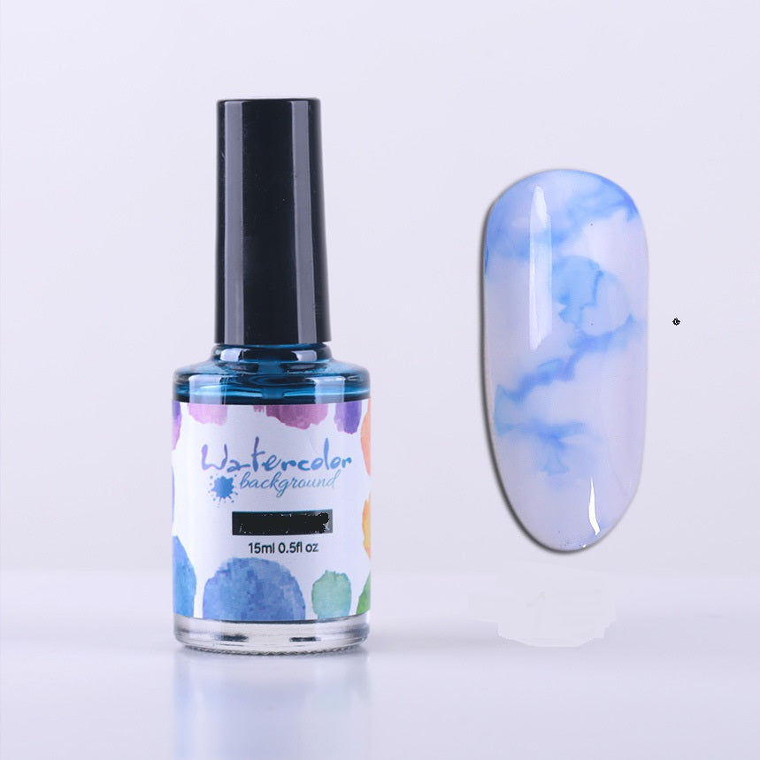 Watercolor Nail Polish Glue Ink Smoke Color Sands Blooming Liquid Bubble Marble Gradient Nail Art