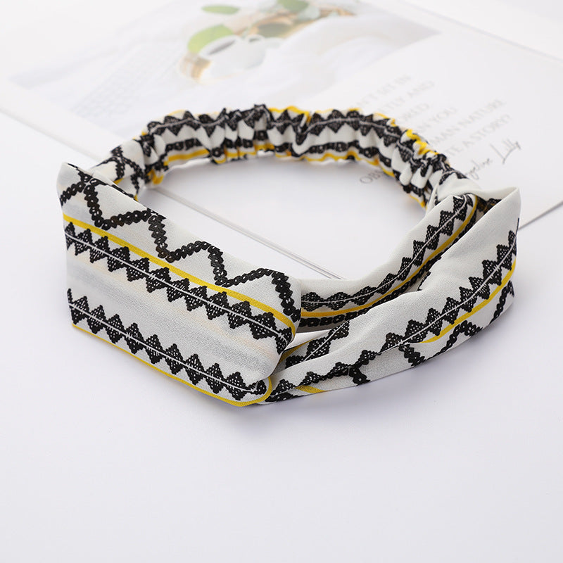 Retro Sports Striped Headband Women