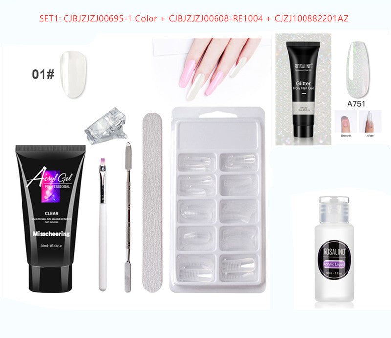 Misscheering Painless Extension Glue Nail Free Paper Crystal Gel Manicure Set