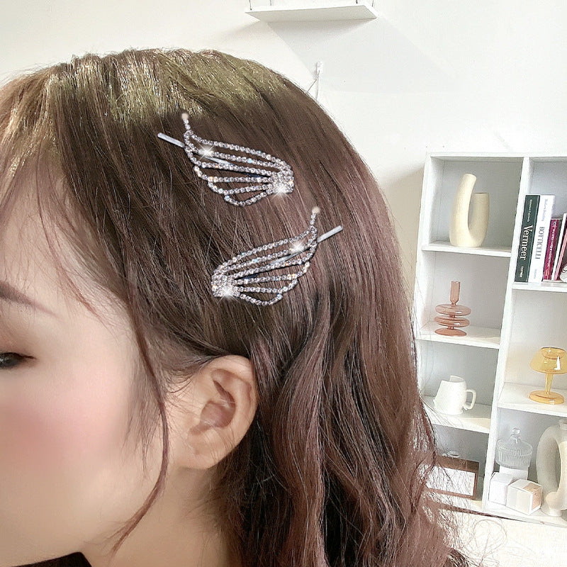 Wings Rhinestone Hairpin Side Girl Headdress