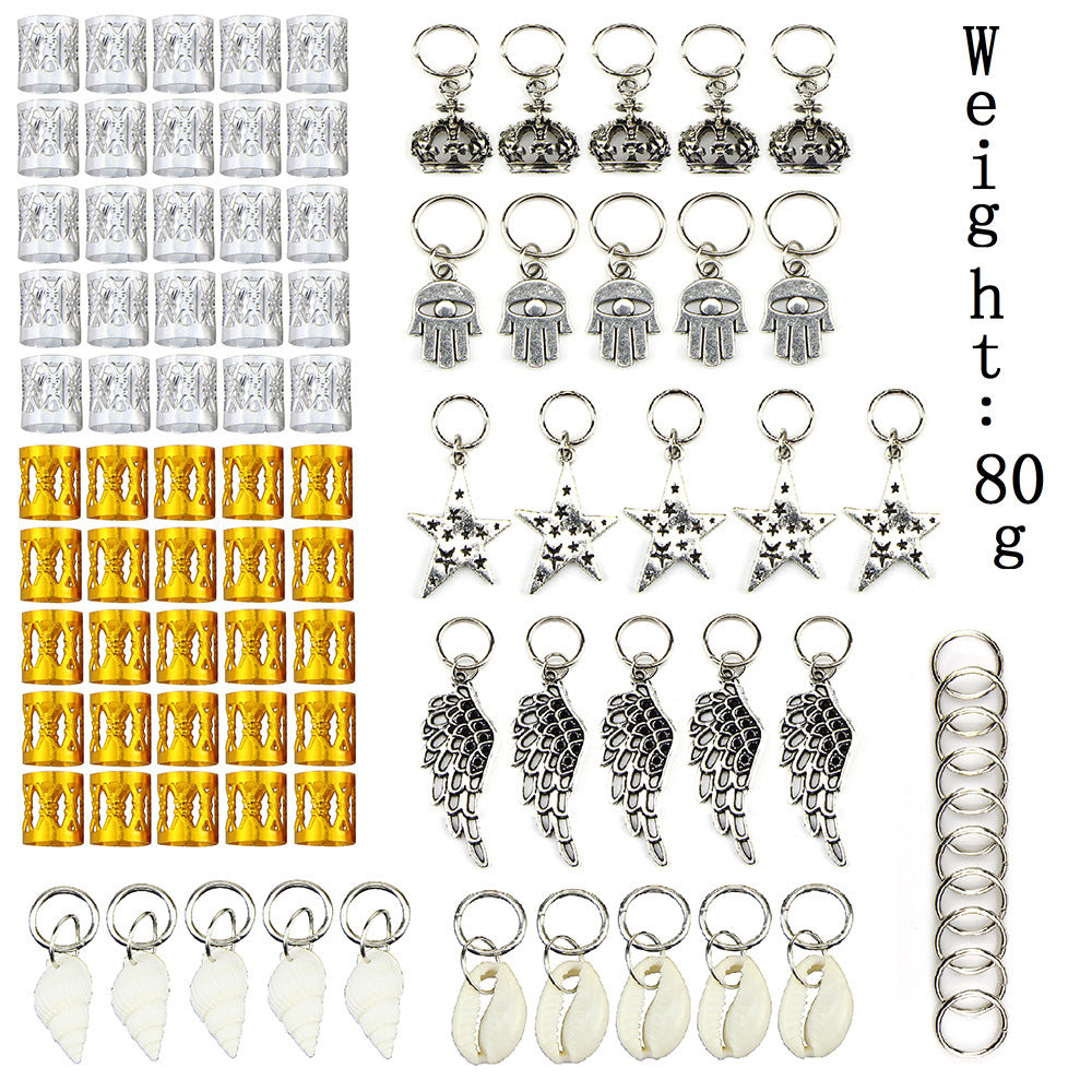 Personalized Hairpin Metal Round Buckle Pigtail Headdress
