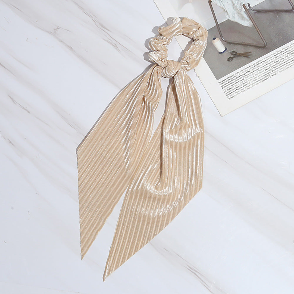 Corduroy Solid Color Long Streamer Hair Circle