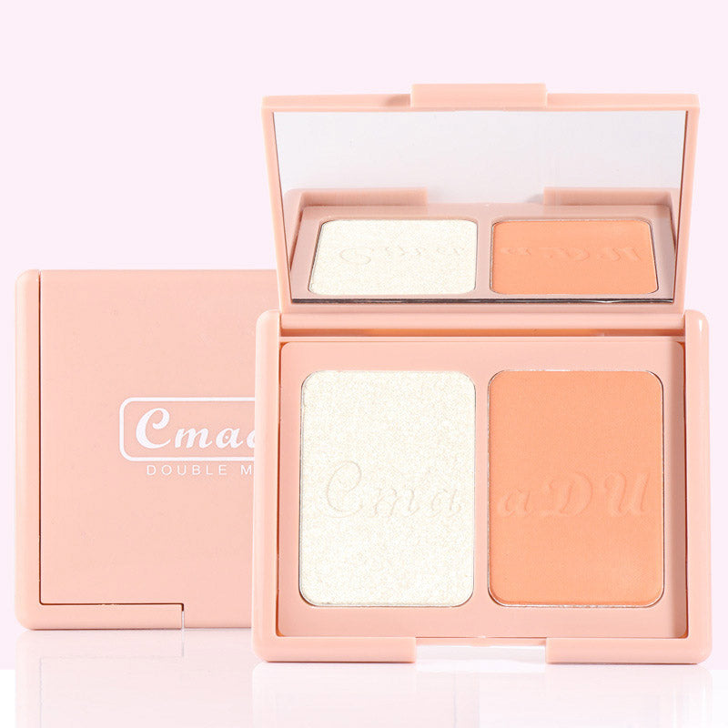 Cmaa Du Two-Tone Delicate Natural Blush Highlighter Powder Repairing Palette