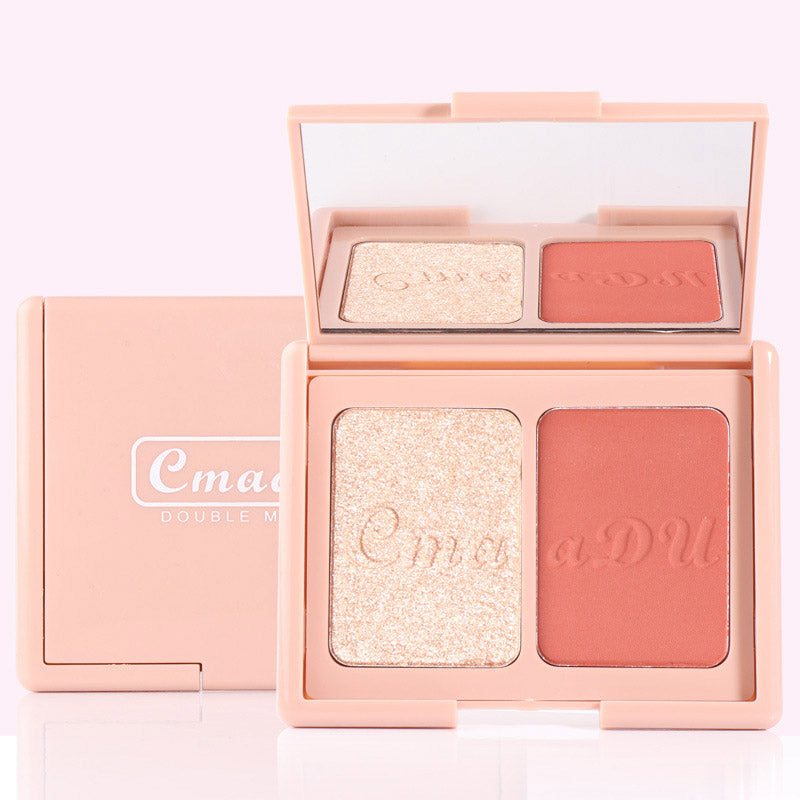 Cmaa Du Two-Tone Delicate Natural Blush Highlighter Powder Repairing Palette