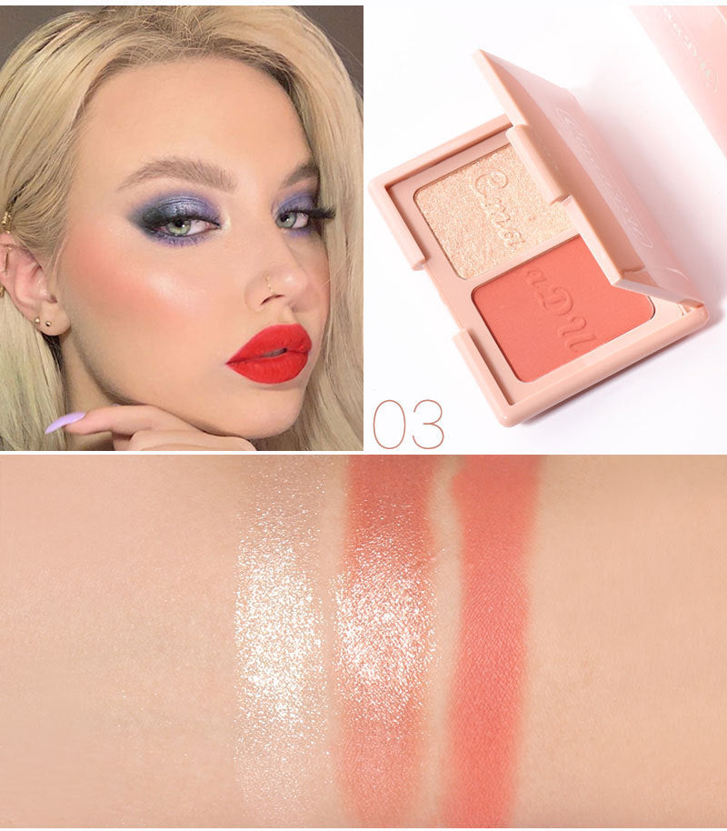 Cmaa Du Two-Tone Delicate Natural Blush Highlighter Powder Repairing Palette