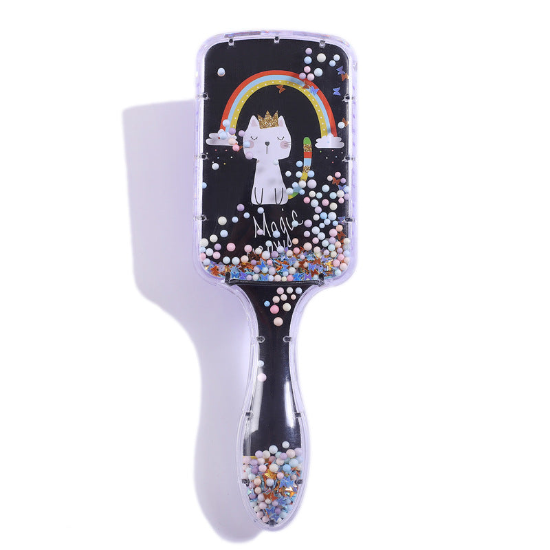Amazon Cross-Border Cartoon Airbag Comb, Printed Air Cushion Comb, Transparent Massage Hairdressing Comb, Plastic Rainbow Comb