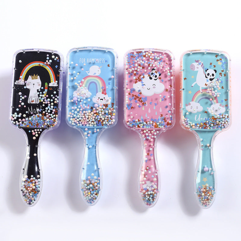 Amazon Cross-Border Cartoon Airbag Comb, Printed Air Cushion Comb, Transparent Massage Hairdressing Comb, Plastic Rainbow Comb