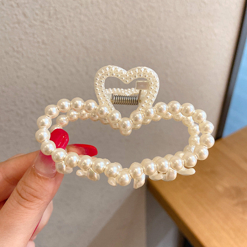 Pearl Hair Clip Grabbing Clip Female Side Clip Temperament Shark Clip