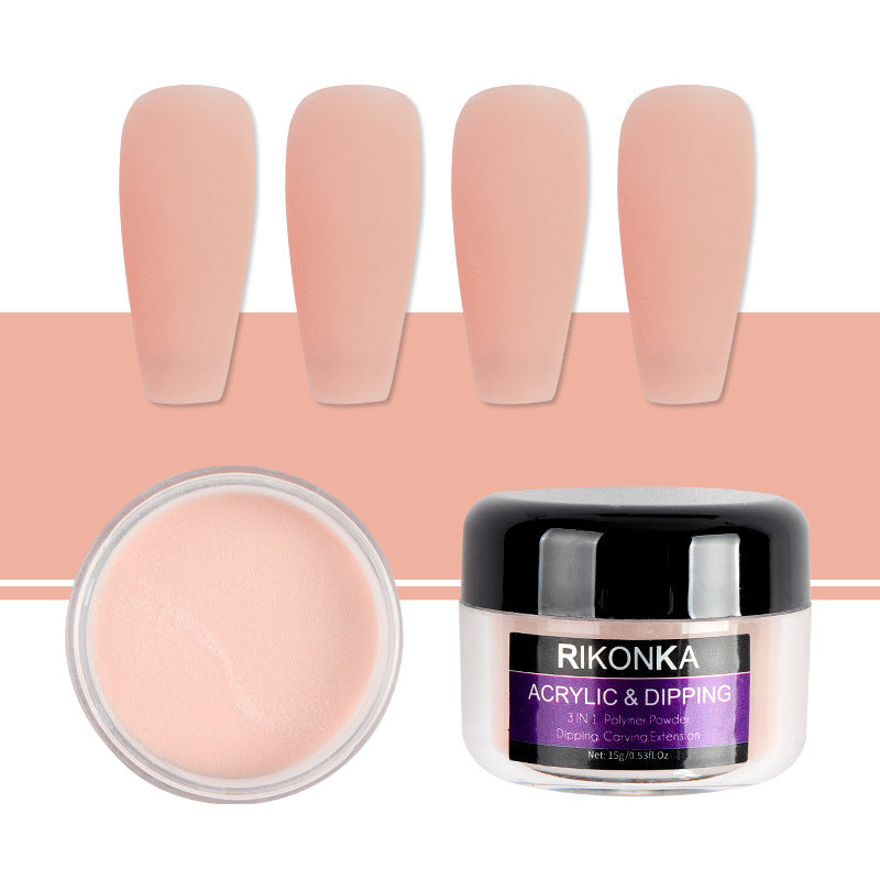 Rikonka Nine Color Nail Art Nude Color Carved Powder Nail Jewelry Material