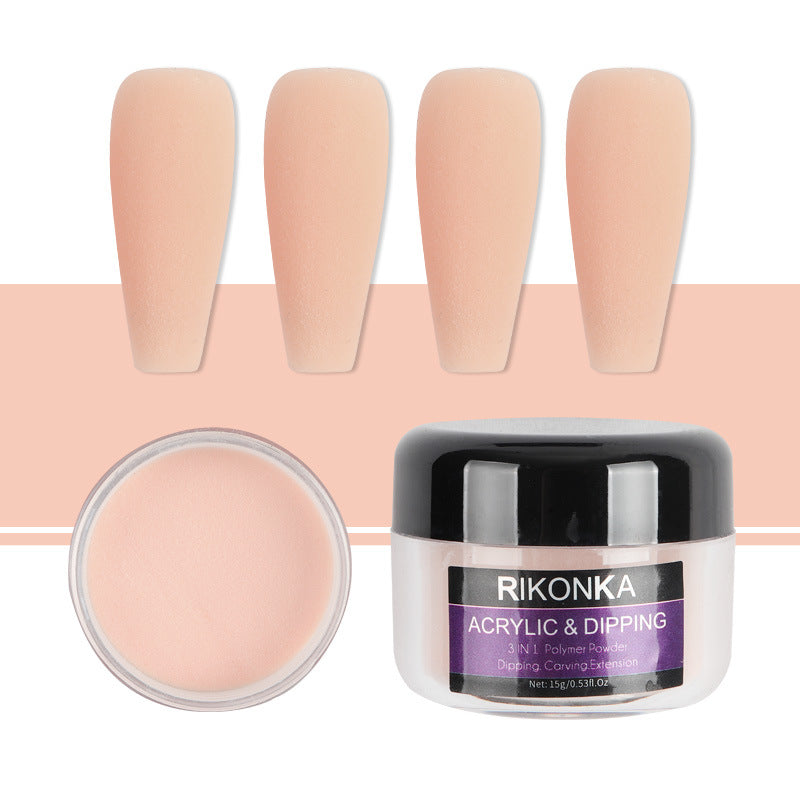 Rikonka Nine Color Nail Art Nude Color Carved Powder Nail Jewelry Material