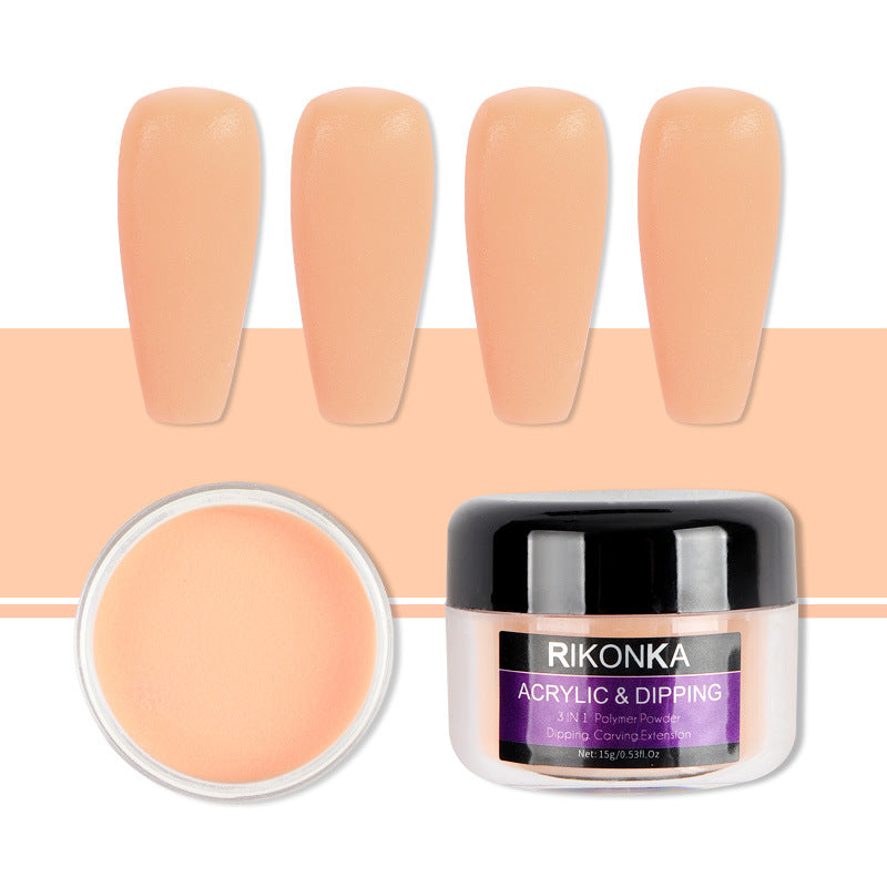 Rikonka Nine Color Nail Art Nude Color Carved Powder Nail Jewelry Material