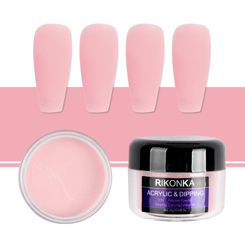Rikonka Nine Color Nail Art Nude Color Carved Powder Nail Jewelry Material