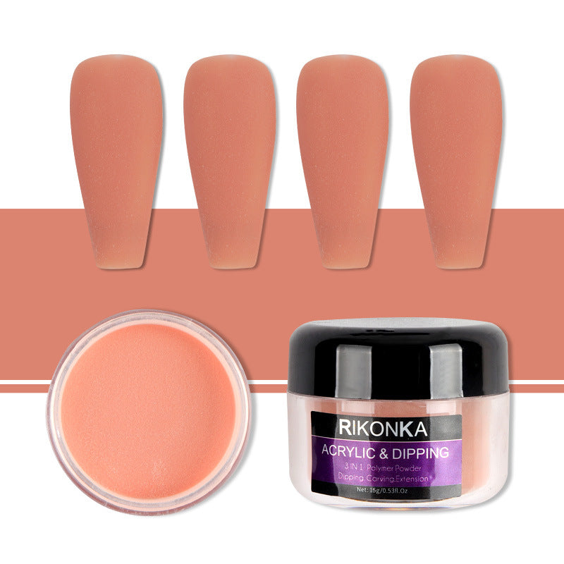 Rikonka Nine Color Nail Art Nude Color Carved Powder Nail Jewelry Material
