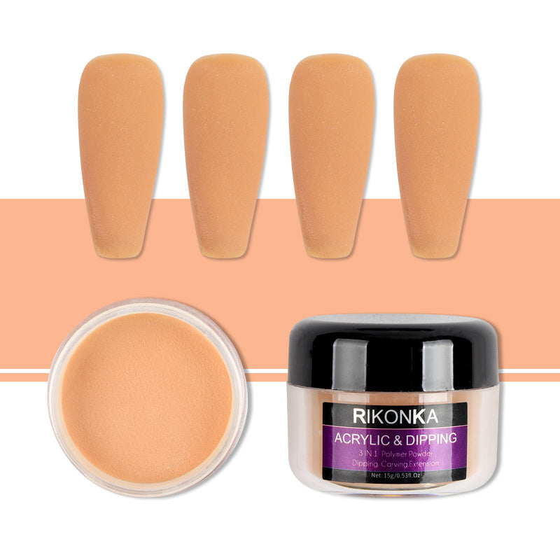 Rikonka Nine Color Nail Art Nude Color Carved Powder Nail Jewelry Material