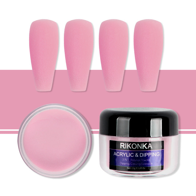 Rikonka Nine Color Nail Art Nude Color Carved Powder Nail Jewelry Material